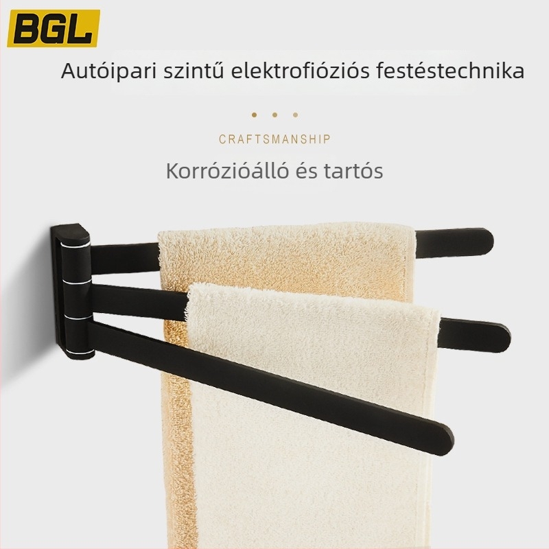 Forgó törölközőtartó, 3-rétegű, réz anyagú, anódos oxidációs felületkezelés, teherbírás 40 kg
