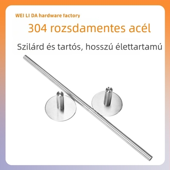 Fali törölközőtartó egycsőves kivitelben; 304-es rozsdamentes acél; felület: drótvonalas bevonat; teherbírás: 6 kg; egy szint