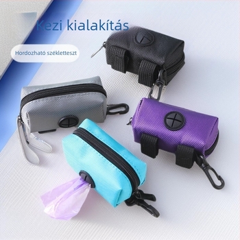 Kutyapiszokzacskó tároló táska cipzárral, PE anyag, modell ZC-0521, 300 db dobozonként, származás Dongyang