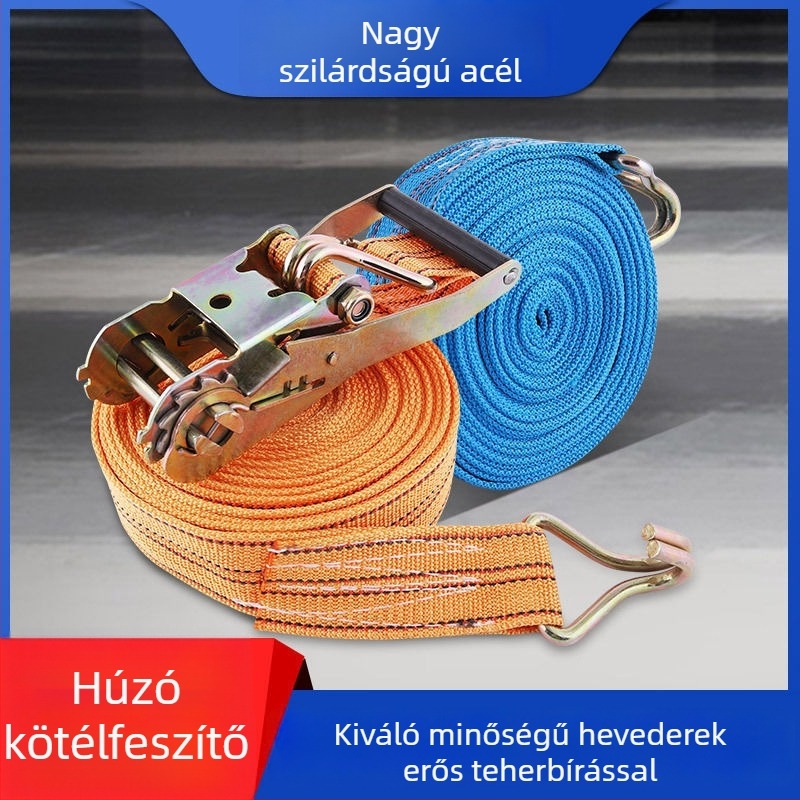 5 tonnás poliészter heveder feszítőcsattal és dupla kampóval, autóhoz — Niu Baide Összehúzó heveder