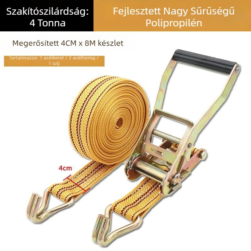 5 tonnás poliészter heveder feszítőcsattal és dupla kampóval, autóhoz — Niu Baide Összehúzó heveder