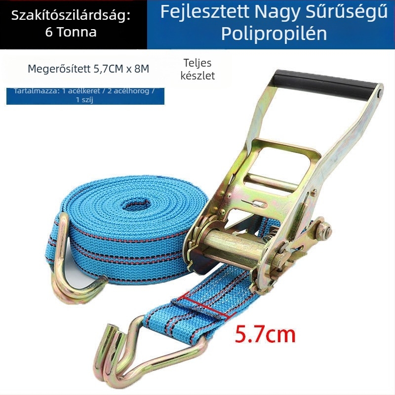 5 tonnás poliészter heveder feszítőcsattal és dupla kampóval, autóhoz — Niu Baide Összehúzó heveder