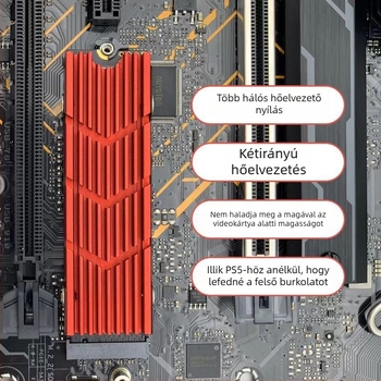 M.2 SSD hűtő, alumínium, 60 g, M.2 meghajtókhoz