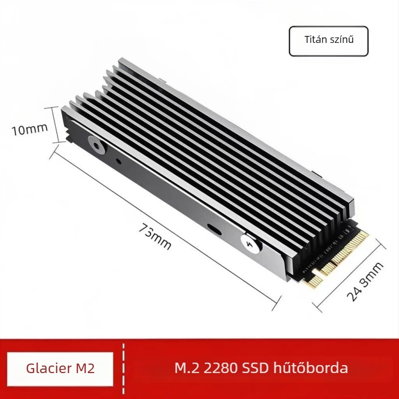M.2 SSD hűtő, alumínium, 60 g, M.2 meghajtókhoz