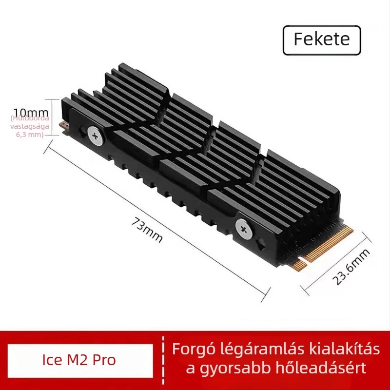 M.2 SSD hűtő, alumínium, 60 g, M.2 meghajtókhoz