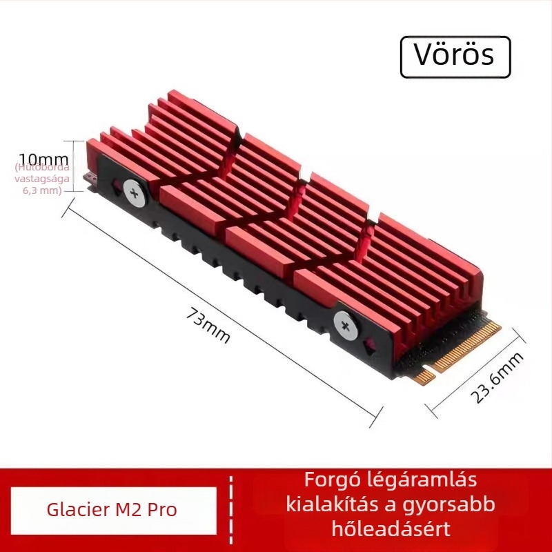 M.2 SSD hűtő, alumínium, 60 g, M.2 meghajtókhoz