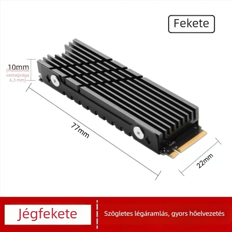 M.2 SSD hűtő, alumínium, 60 g, M.2 meghajtókhoz
