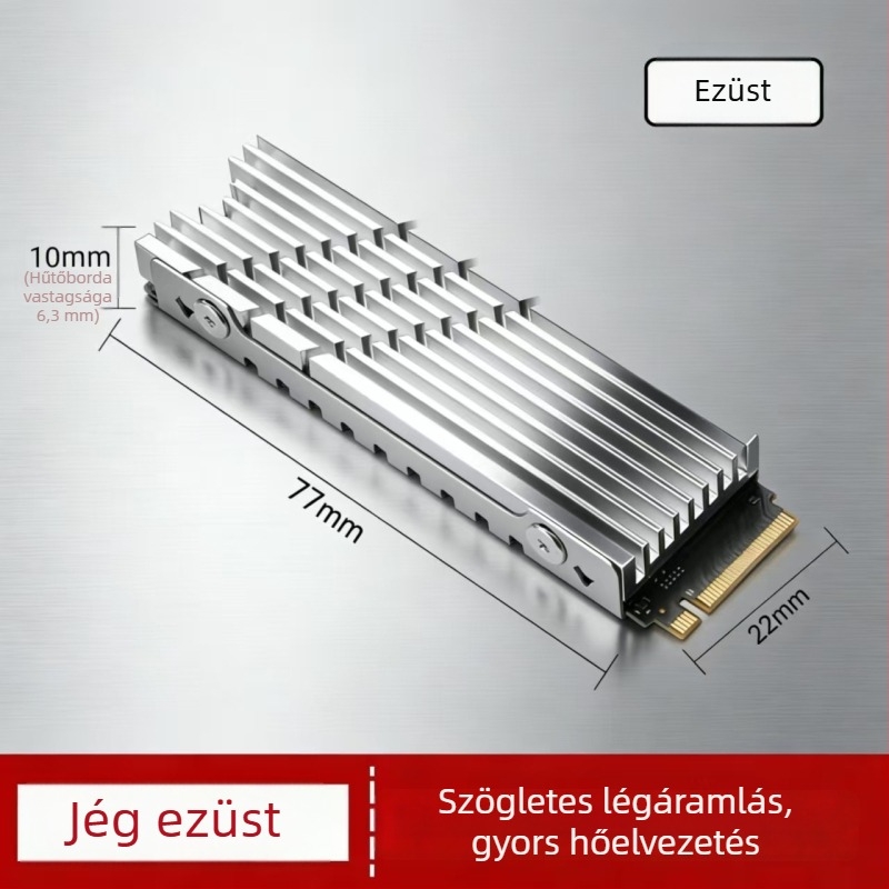 M.2 SSD hűtő, alumínium, 60 g, M.2 meghajtókhoz