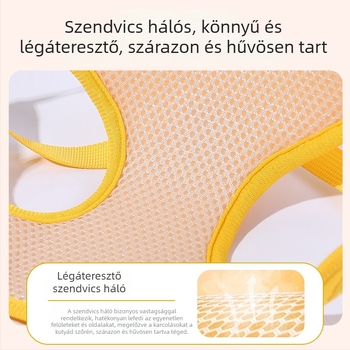 Macska mellény-stílusú hám, 3D virág mintával, poliészter és háló
