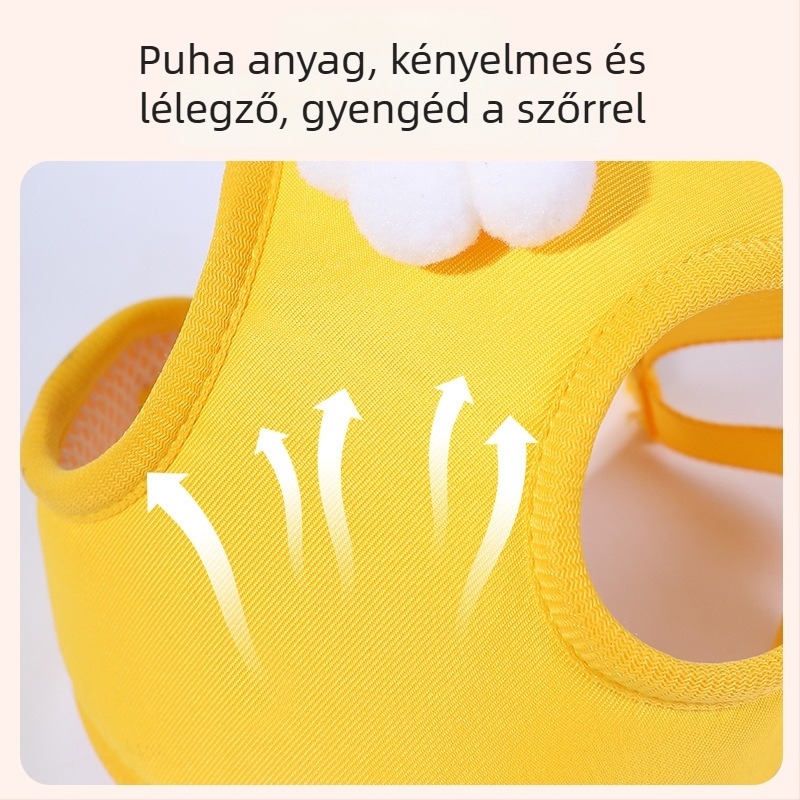 Macska mellény-stílusú hám, 3D virág mintával, poliészter és háló