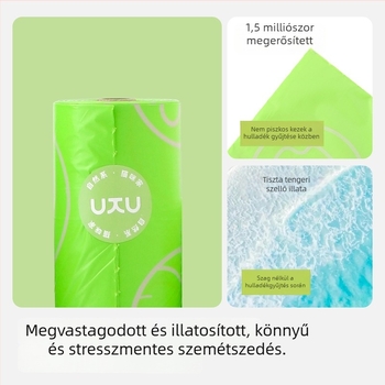 Biodegradálható, egyszer használatos kisállat ürülék-zsákok folyamatos tekercsben, kutyáknak és macskáknak