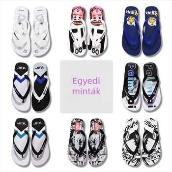 Férfi strandpapucs nyitott lábujjú kialakítással, PVC felső, PVC talp, Injection Shoes technológia