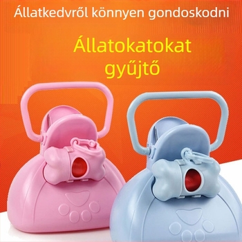 Műanyag kutyaürölék összegyűjtő lapát zacskóval – tisztítás séták közben