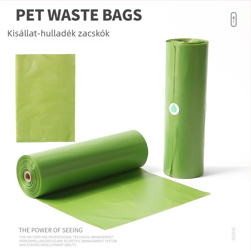 Állatürülék zacskók, 200 tekercs, lapos szájú típus, HDPE+EPI anyag, nem importált, egyedi gyártású