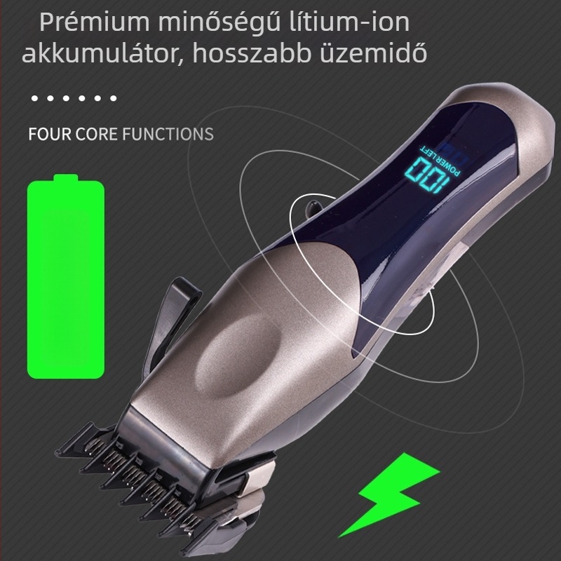 Zinke háziállatok számára készült elektromos klipper brushless motorral, rozsdamentes acél pengével, levehető és mosható vágófej, 37-110V