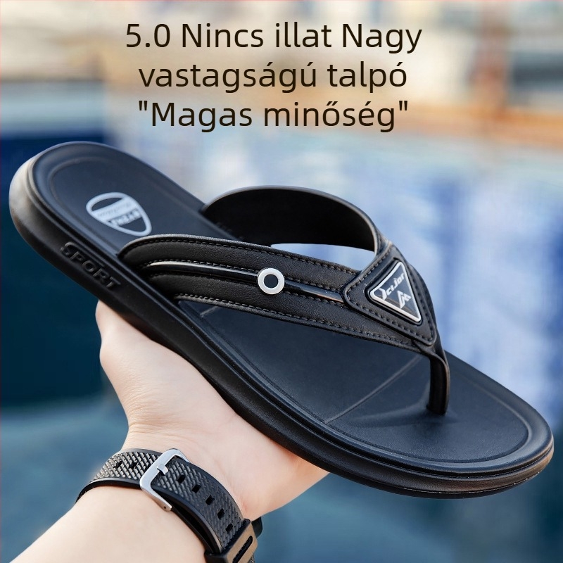 Férfi Flip-flopok, anti-odor, csúszásmentes, vastag talppal, PVC felső és PVC talp, injektált talp
