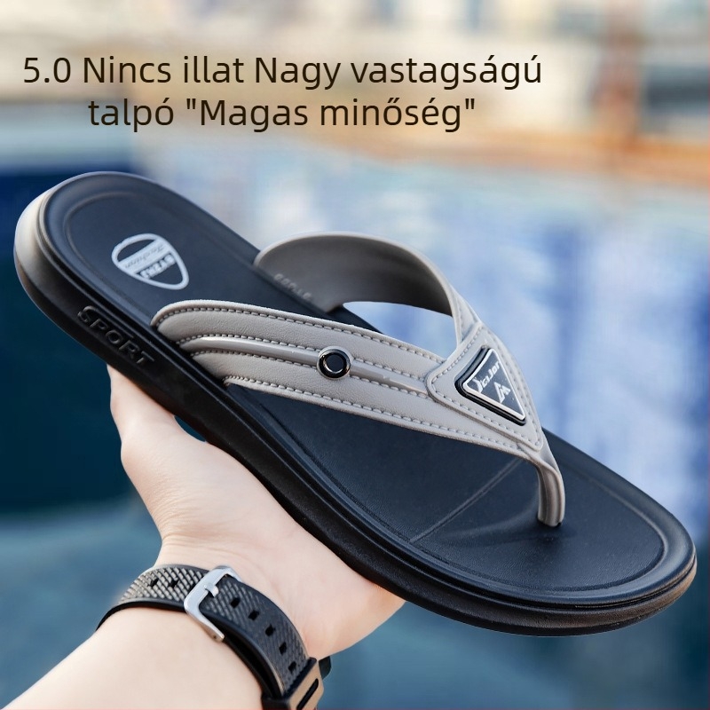 Férfi Flip-flopok, anti-odor, csúszásmentes, vastag talppal, PVC felső és PVC talp, injektált talp