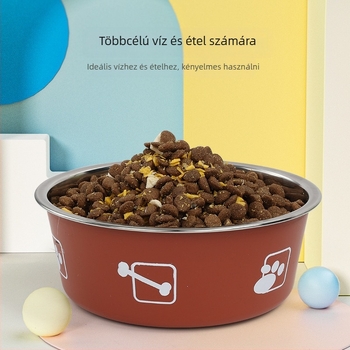Kétszintes rozsdamentes acél etetőtál háziállatoknak, csúszásmentes, kiöntés elleni, Green Grass