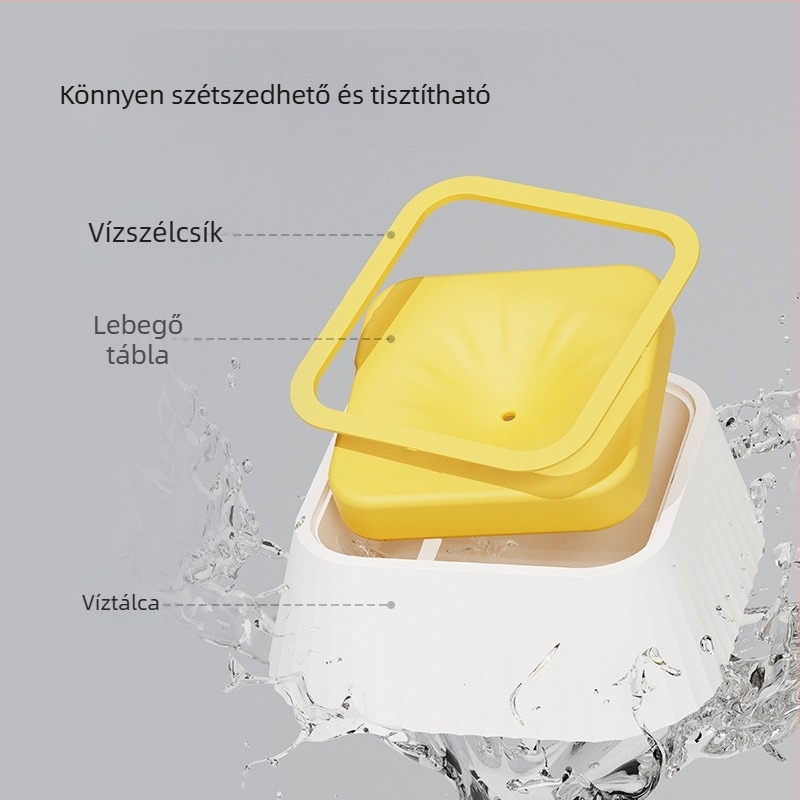 Úszó víztál háziállatok számára, kiöntés elleni dizájn