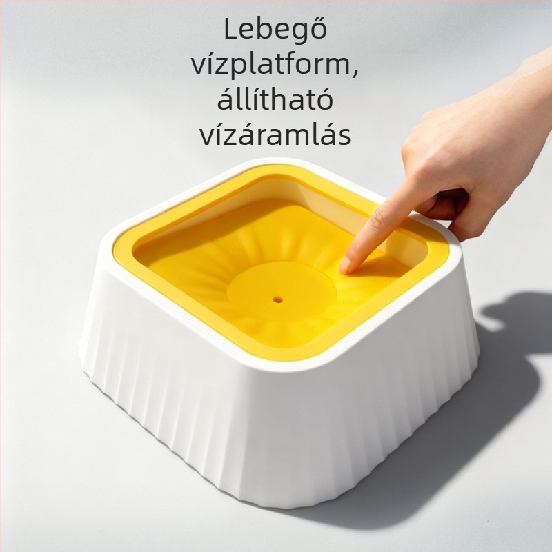 Úszó víztál háziállatok számára, kiöntés elleni dizájn