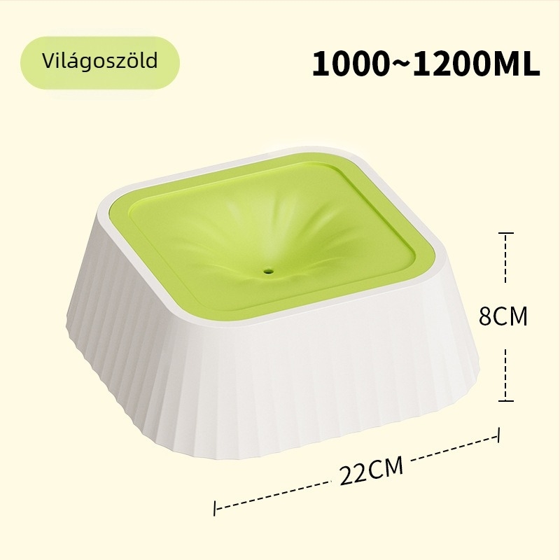 Úszó víztál háziállatok számára, kiöntés elleni dizájn