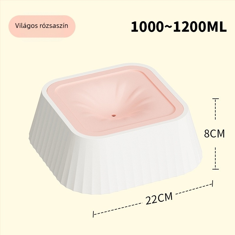 Úszó víztál háziállatok számára, kiöntés elleni dizájn