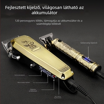 3-in-1 teljesen fémből készült elektromos hajvágó készlet, orr-trimmel ellátva, beépített akkumulátor, kettős energiaellátás, rozsdamentes acél pengék