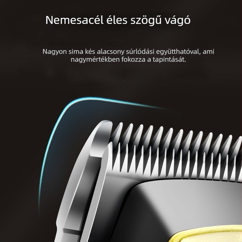 3-in-1 teljesen fémből készült elektromos hajvágó készlet, orr-trimmel ellátva, beépített akkumulátor, kettős energiaellátás, rozsdamentes acél pengék