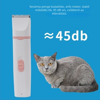 Állati szőrszálak vágására szolgáló készlet 2 az 1-ben, többfunkciós elektromos nyíró cserélhető pengékkel a test szőrzetéhez és mancsokhoz – macskák és kutyák számára