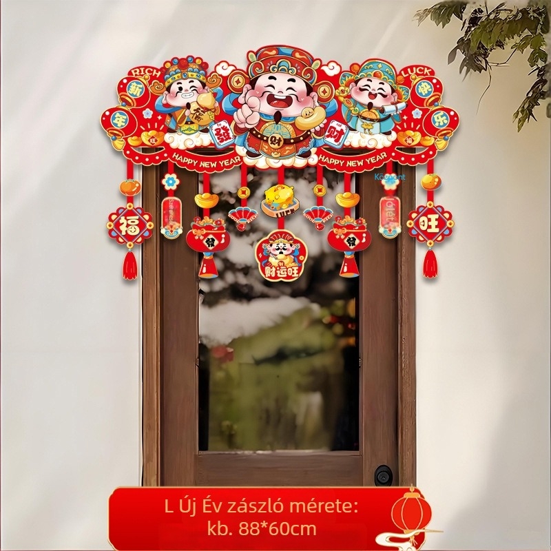 Papír ajtófüggöny dekoráció tavaszi fesztiválhoz, helyszíni rekvizit, ünnepi stílus