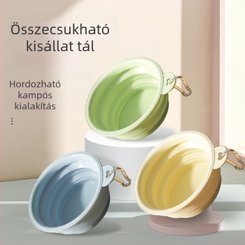 Összecsukható kültéri tál háziállatok számára, TPE anyagú, szilikon tál macskáknak vízhez és ételhez