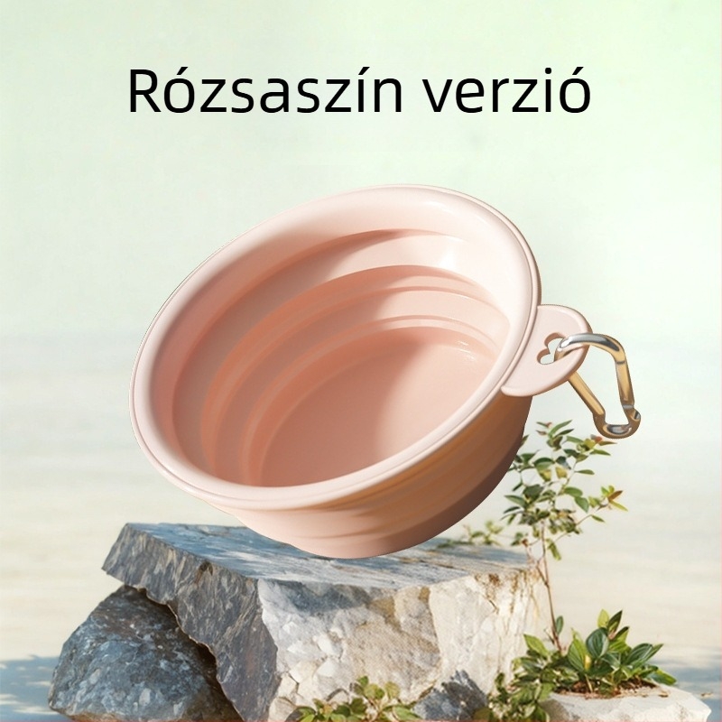 Összecsukható kültéri tál háziállatok számára, TPE anyagú, szilikon tál macskáknak vízhez és ételhez