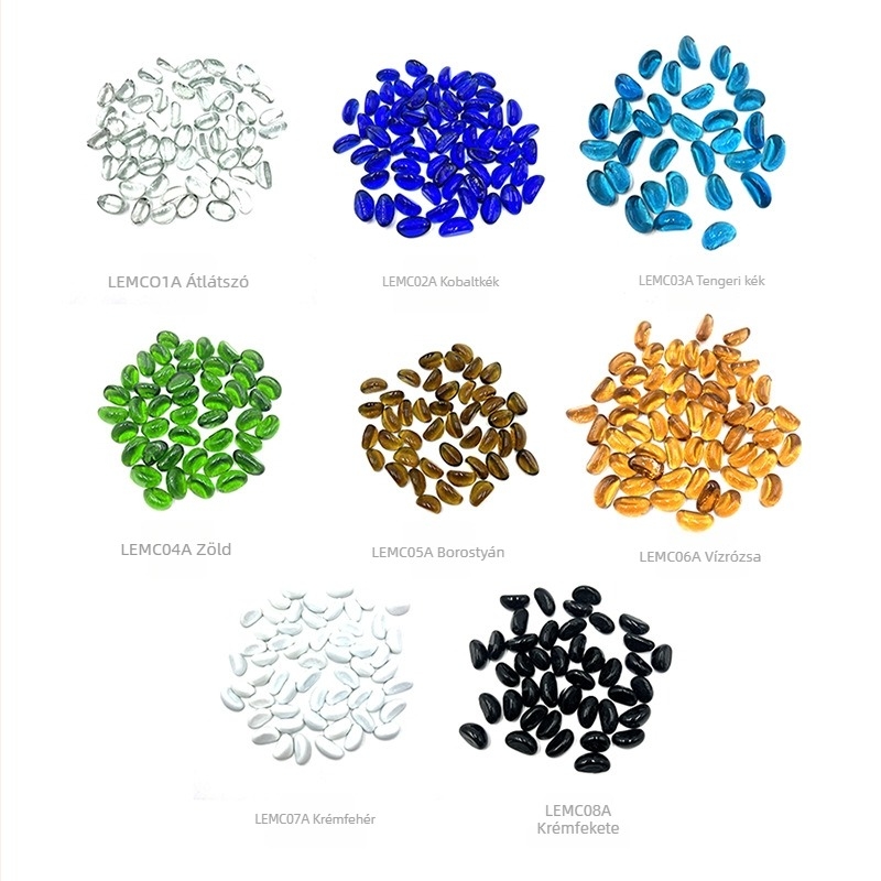 Cashew alakú váza szóda-lime üvegből, színes bevonattal, öntéses gyártással, modern minimalist stílus.