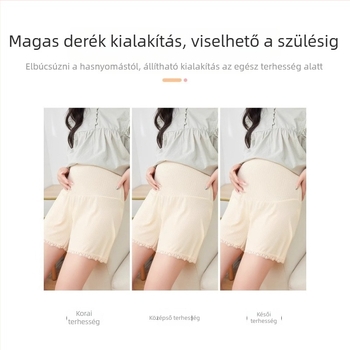 Szülési biztonsági nadrág - magas derék, Ice Silk nylon, lélegző kötött rövidnadrág pocak-támogatással, egész éves viselet