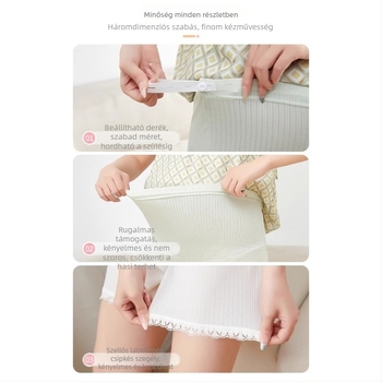 Szülési biztonsági nadrág - magas derék, Ice Silk nylon, lélegző kötött rövidnadrág pocak-támogatással, egész éves viselet