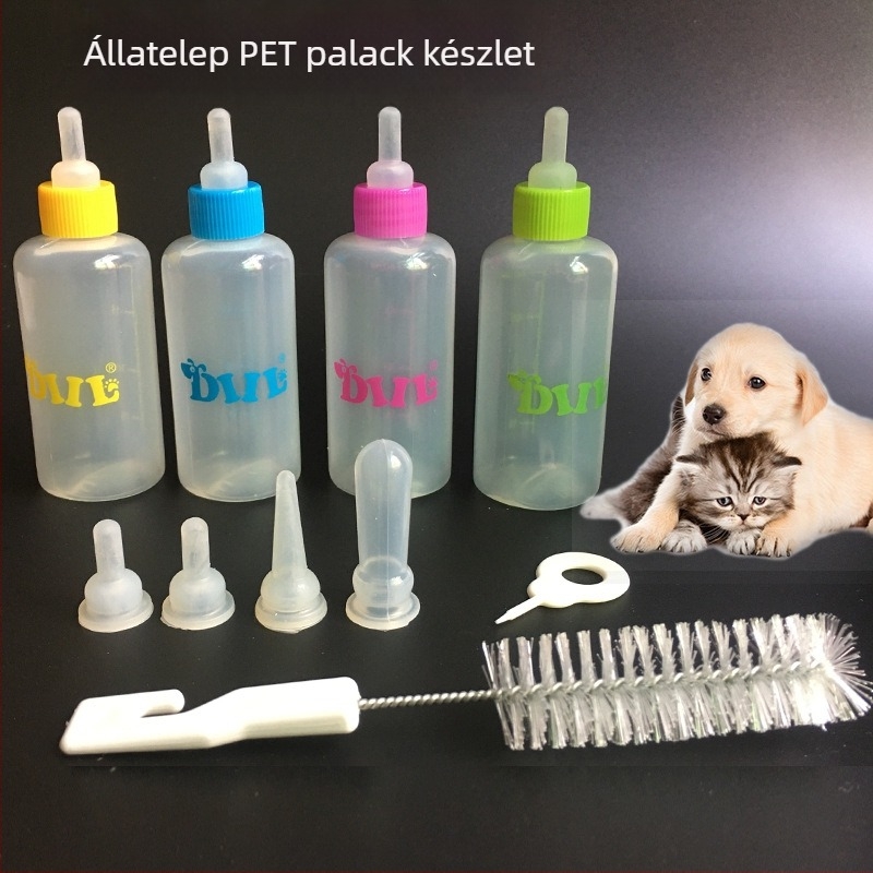 Háziállatok etető üvege — műanyag, Totoro-stílusú dizájn, kézi etetés, macskáknak és kiskutyáknak, márka Zhen Chong, 200 darabos csomag