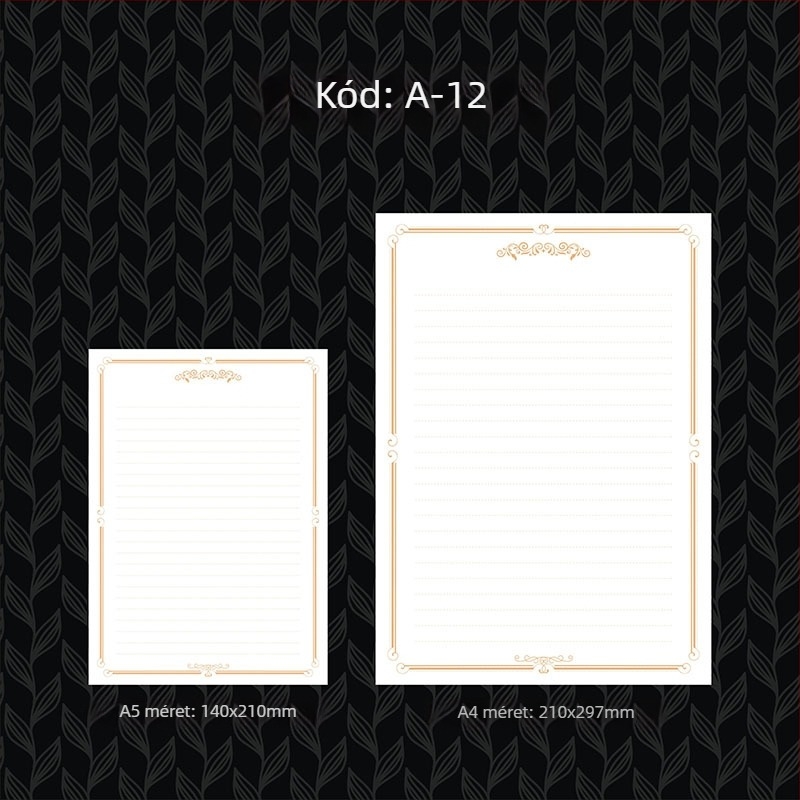 Levélpapír aranyozással, vastított, nyugati stílusú irodai papír, offset papír Grade A 100 g, logó nyomtatva