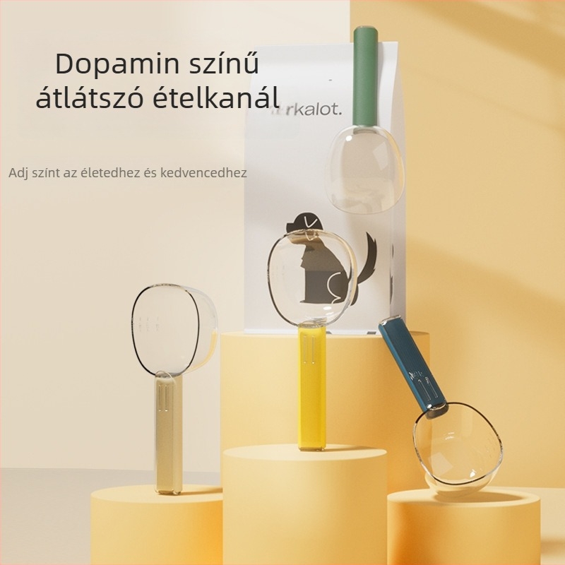 Műanyag etetőkanál macskáknak és kutyáknak, klippel, mérőkanál funkcióval - Márka Pidge, 240 darab a dobozban