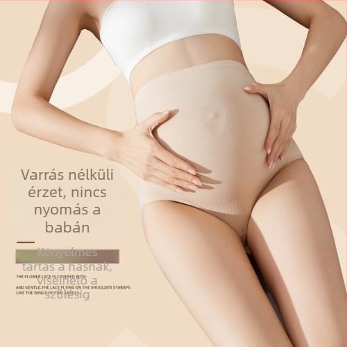 Női terhességi pamut alsónemű, magas derekú, pocaktámasz, lélegző, kényelmes, plusz méret