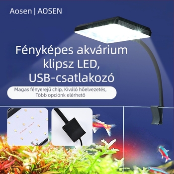 KEGT akváriumi LED klipszes lámpa, PVC ház, 16W, 220V, 140g