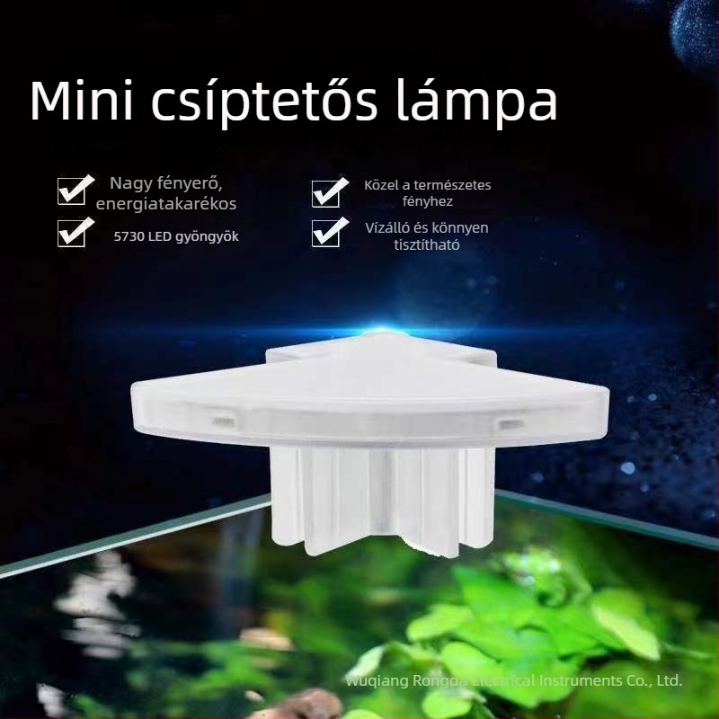 M3 fehér, ventilátor alakú LED akváriumi clip lámpa vízi növényekhez, nagy fényerő, EU/US szabványok