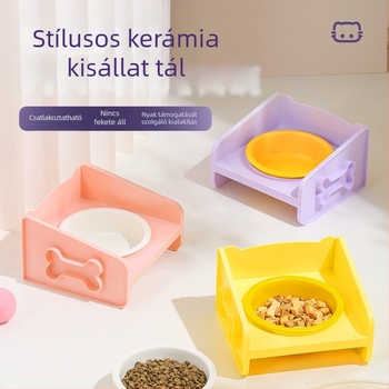Keevii kerámiás macskatál kihajtható tartóval