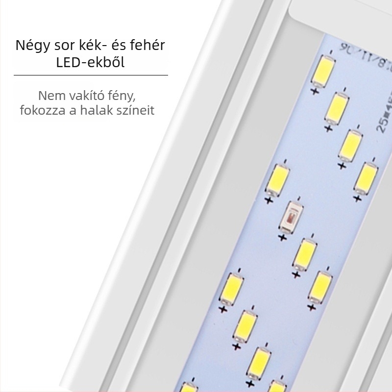 Akvaris LED világítás: vízálló, hét színű fényváltás, intelligens vezérlés, energiatakarékosság, UV sterilizáció (teljesítmény 5–20W)