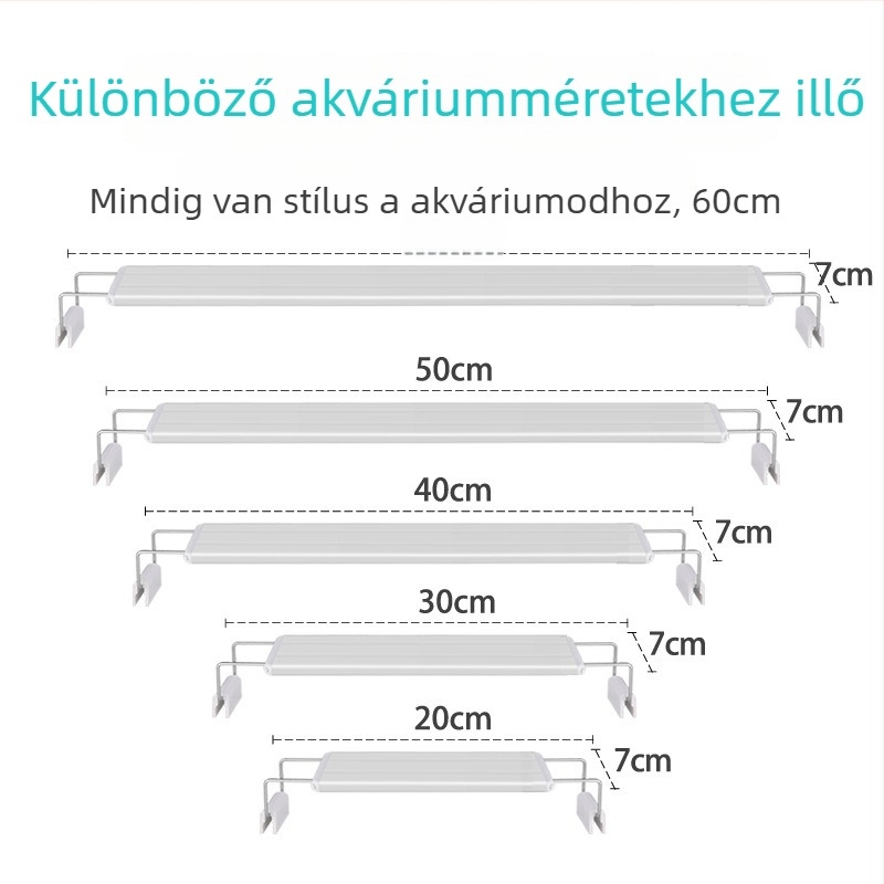 Akvaris LED világítás: vízálló, hét színű fényváltás, intelligens vezérlés, energiatakarékosság, UV sterilizáció (teljesítmény 5–20W)