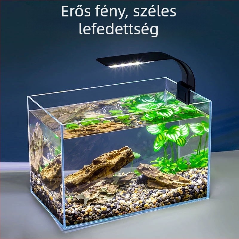 Akvárium LED klipszlámpa – 6W, színváltó, fényerő-szabályozás, jelenetvilágítás