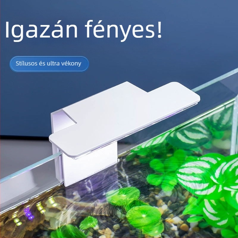Akvárium LED klipszlámpa – 6W, színváltó, fényerő-szabályozás, jelenetvilágítás
