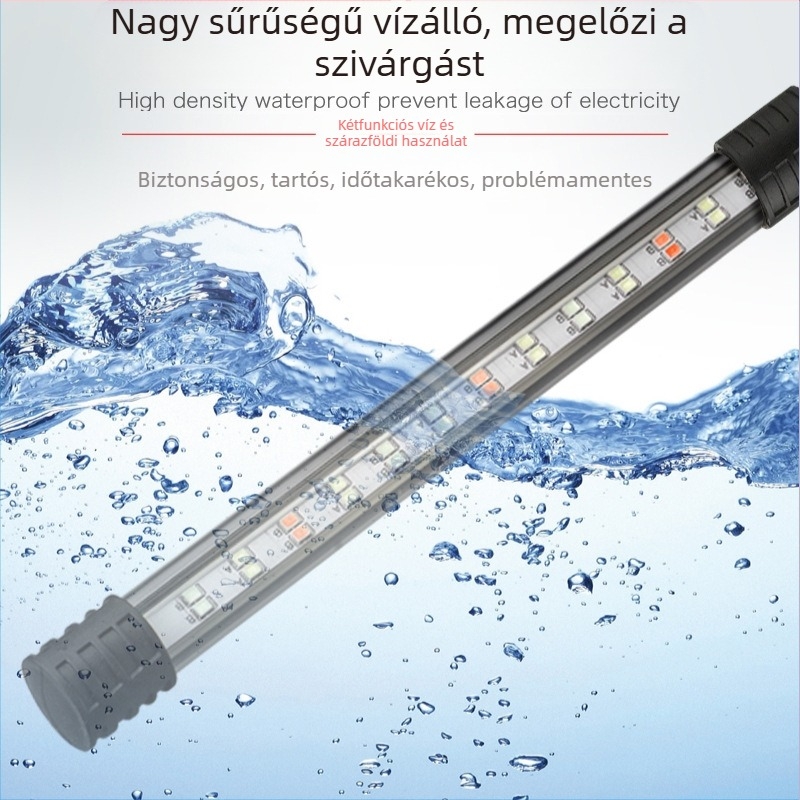 LED akváriumi alámerítő fény – vízálló, háromszínű magas fényerő, 4W, PVC ház, Modell T4-20LED