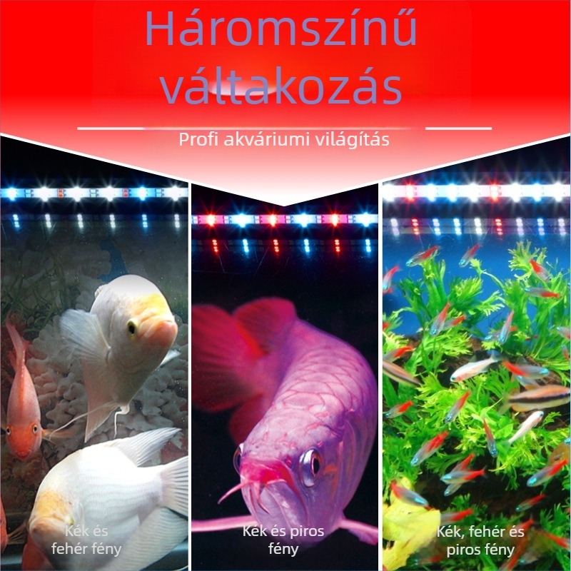 LED akváriumi alámerítő fény – vízálló, háromszínű magas fényerő, 4W, PVC ház, Modell T4-20LED