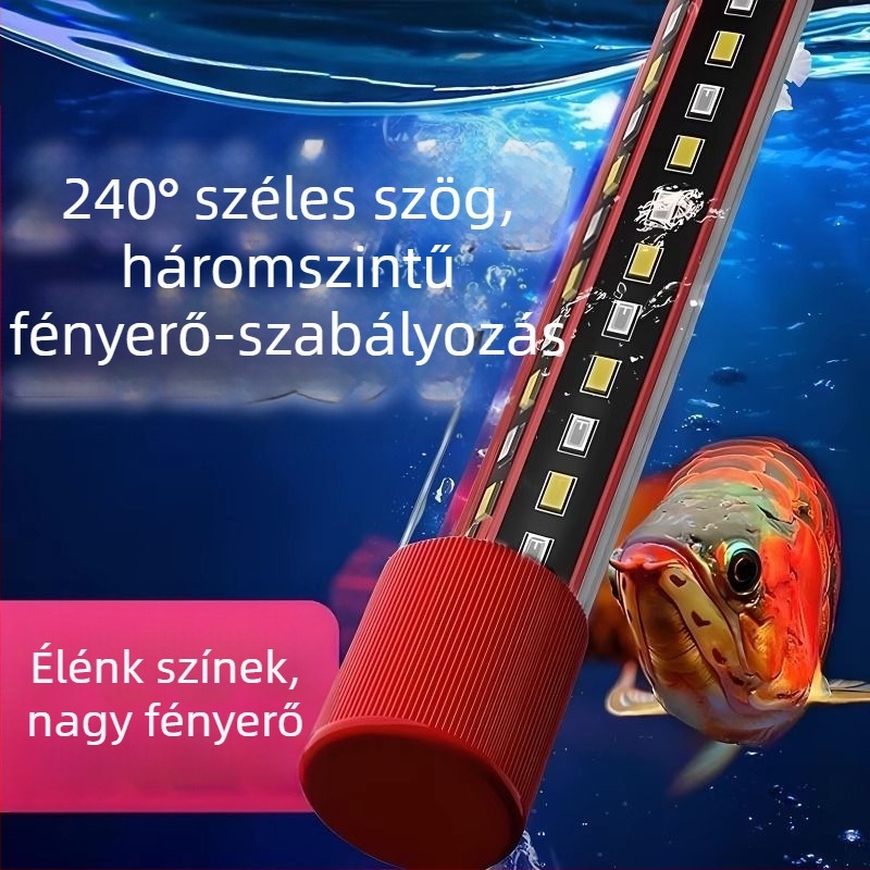 Akváriumlámpa vízi növényekhez — vízálló, automatikus színváltás és fényerő növelése