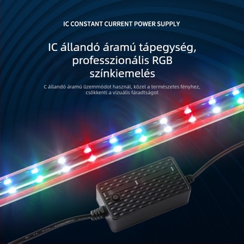 LED vízálló, teljes spektrumú akváriumvilágítás, víz alatti, T8, színváltó, nagy fényerő